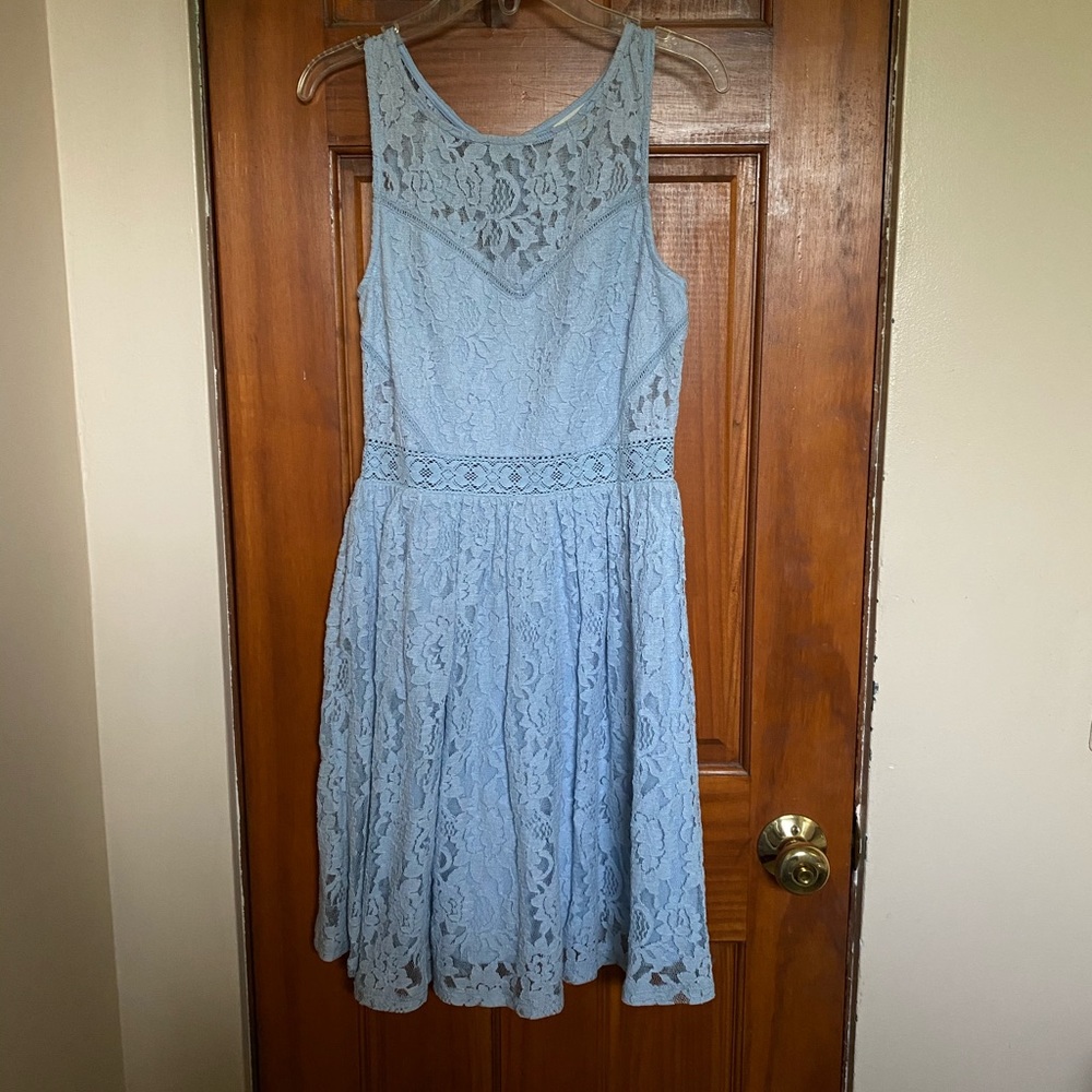 Altar’d State periwinkle blue lace mini dress